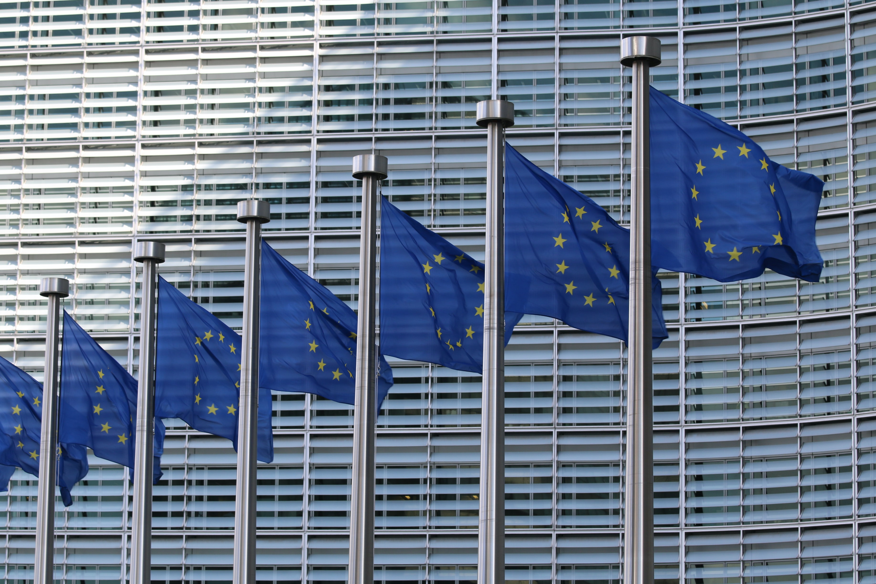 European flags at European commission